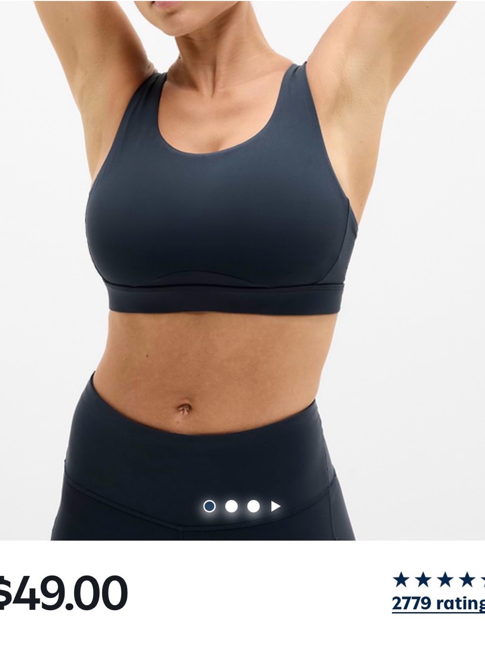 Athleta Sleek PowerMove fabric with medium to high compression
